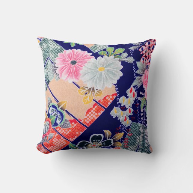 Cojín Decorativo Flores, diseño japonés (Anverso)