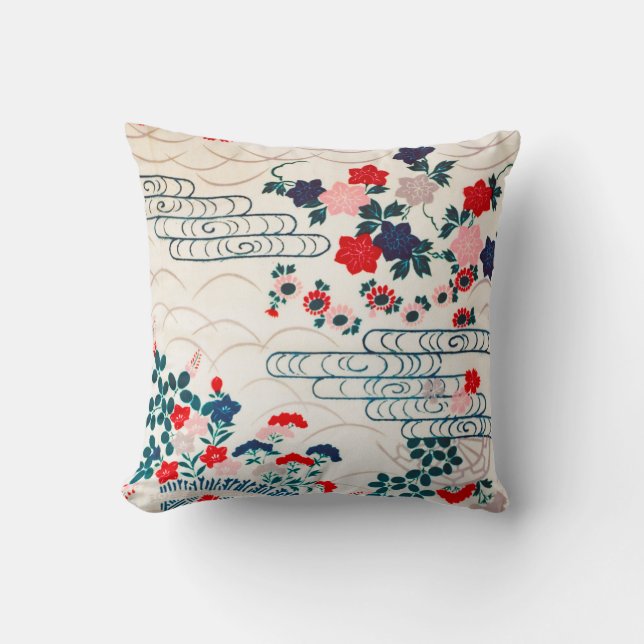Cojín Decorativo Flores, diseño japonés (Anverso)