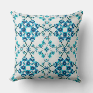 Cojín Decorativo Flores Elegantes Azul Floral