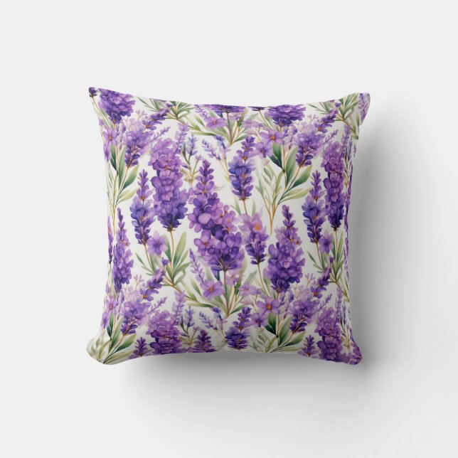 Cojín Decorativo Flores elegantes de lavanda (Anverso)