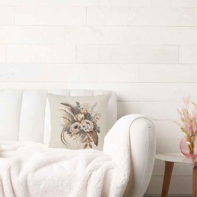 Cojín Decorativo Flores elegantes Foliage y plumas (Sofá)