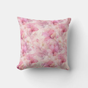 Cojín Decorativo Flores Elegantes Pastel Rosa