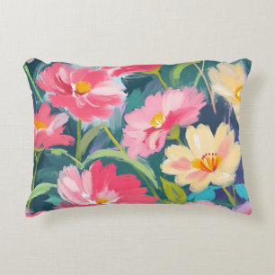 Cojín Decorativo Flores en azul
