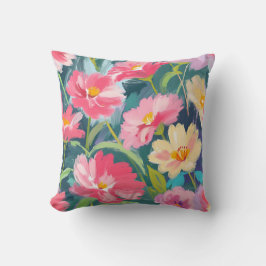 Cojín Decorativo Flores en azul