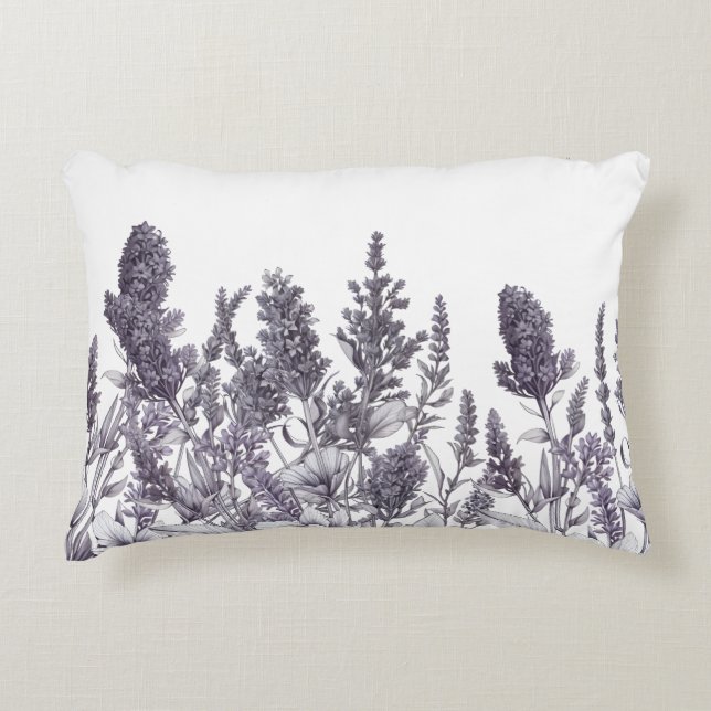 Cojín Decorativo Flores en blanco y negro (Anverso)