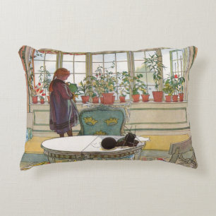 Cojín Decorativo Flores en el alféizar de Carl Larsson