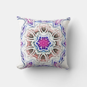 Cojín Decorativo Flores en textura de yeso, sombra suave sobre blan