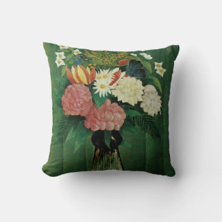Cojín Decorativo Flores en una bolsa verde