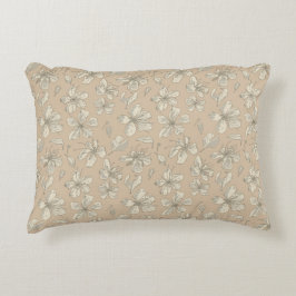 Cojín Decorativo Flores esparcidas sobre beige claro - patrón sin c