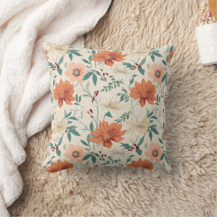 Cojín Decorativo Flores estilo Boho patrón colores claros