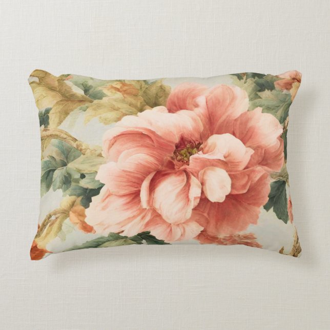 Cojín Decorativo Flores Exquisitas Y Sorprendentes, Hojas. Pintura (Anverso)