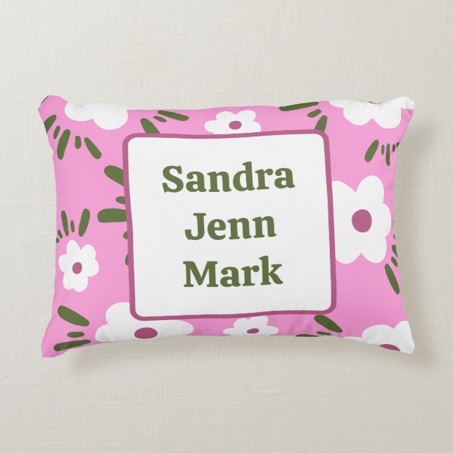 Cojín Decorativo Flores felices (Anverso)