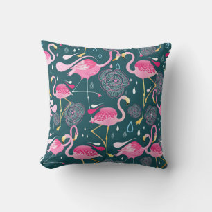Cojín Decorativo Flores Flamingos: Gráfica Oscura Sin Maravillas.