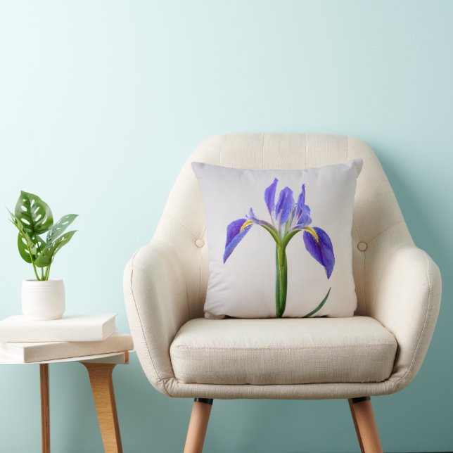 Cojín Decorativo Flores | Flor Iris Púrpura (Silla)