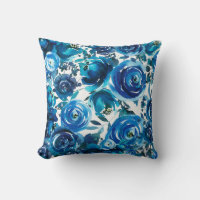 Flores Florales de Índigo Azul Elegante Estilo Sha