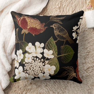 Cojín Decorativo Flores florales elegantes inspiradas en chinoiseri