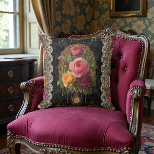 Cojín Decorativo Flores Florales Victorianas Antiguas
