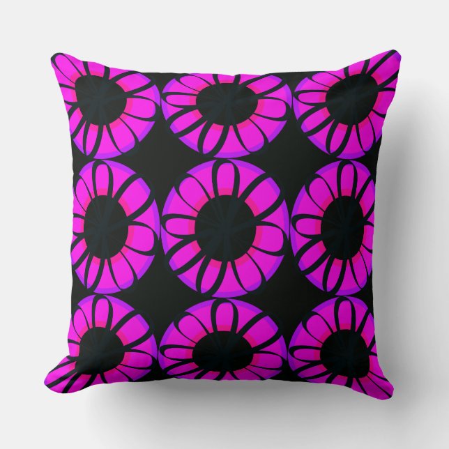 Cojín Decorativo Flores Fuchsia Ribbon (Anverso)