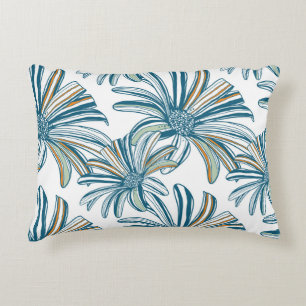 Cojín Decorativo Flores Gerbera, Diseño Vintage Seamless.