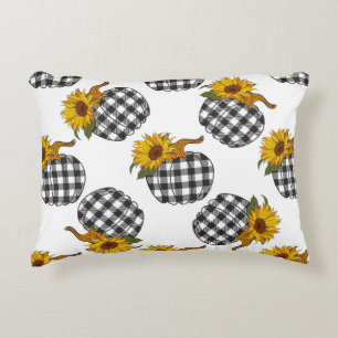 Cojín Decorativo Flores girasoles Tapa calabaza sin costuras. Farmh