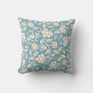 Cojín Decorativo Flores giratorias amarillas y azules