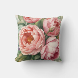 Cojín Decorativo Flores grandes rosadas vintage