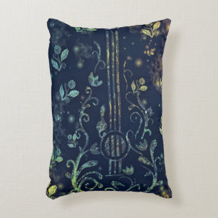 Cojín Decorativo Flores Guitarra Acento Pillow