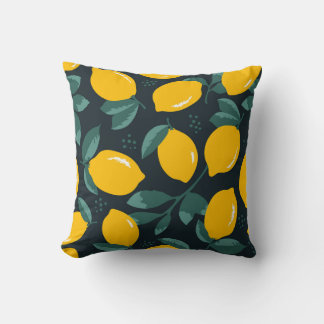Cojín Decorativo Flores Lemones, Textura Vintage De Verano.