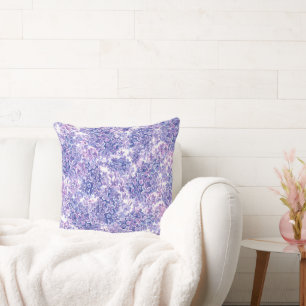 Cojín Decorativo Flores lilac violeta de acuarela