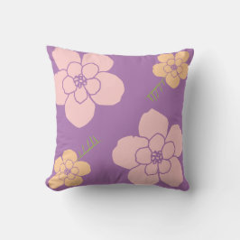 Cojín Decorativo flores lilacas púrpuras