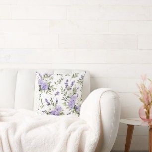 Cojín Decorativo Flores Lilas Bonitas