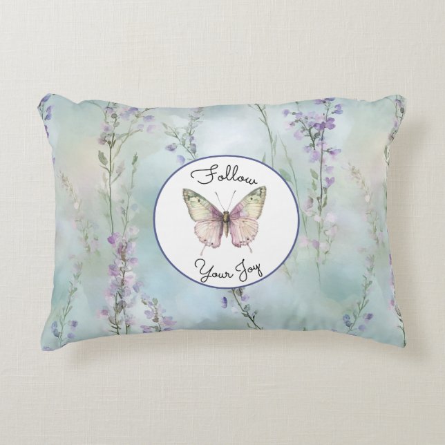Cojín Decorativo Flores lilas bonitas románticas (Anverso)