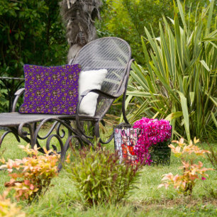 Cojín Decorativo Flores marrones naturales moradas