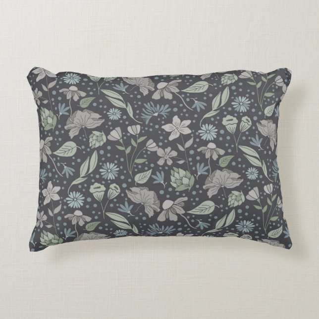 Cojín Decorativo Flores Monocromáticas Ditsy (Anverso)