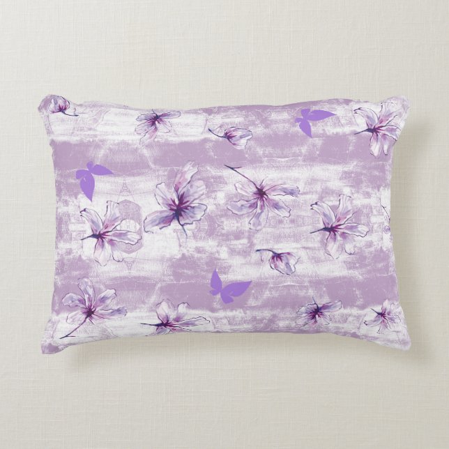 Cojín Decorativo Flores moradas (Anverso)