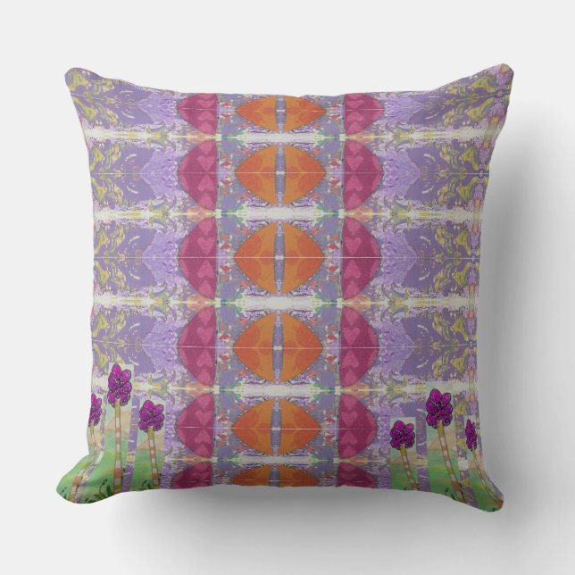 Cojín Decorativo Flores Moradas (Anverso)