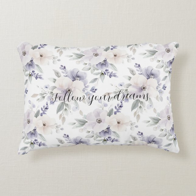 Cojín Decorativo Flores Moradas Bonitas   (Anverso)