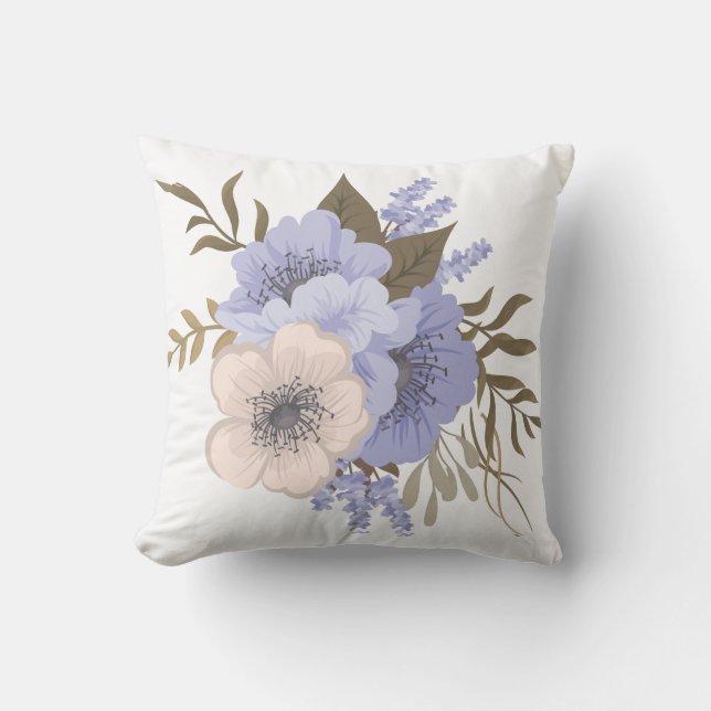 Cojín Decorativo Flores Moradas Bonitas (Anverso)