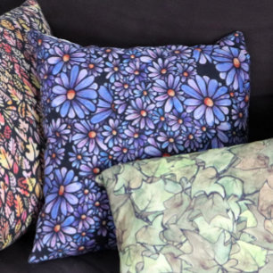 Cojín Decorativo Flores moradas de margarita