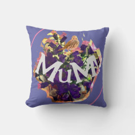 Cojín Decorativo Flores moradas y aves