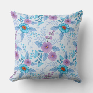 Cojín Decorativo Flores moradas y azules