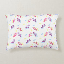 Cojín Decorativo Flores Moradas y Azules Patrón Continuo – Elegante