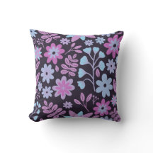 Flores Neon Dark Floral Azul y Morado