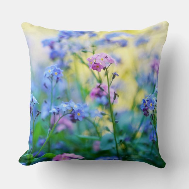 Cojín Decorativo Flores nomeolvides (Anverso)