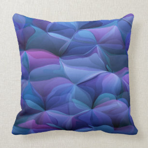 Cojín Decorativo Flores Onduladas Púrpura Y Azul