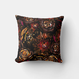 Cojín Decorativo Flores Otoño Resplandor Jardín Oscuro Boda Otoñal