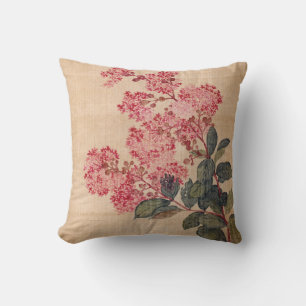 Cojín Decorativo Flores Pájaros Peces Álbum de 13 Hojas, Hortensia
