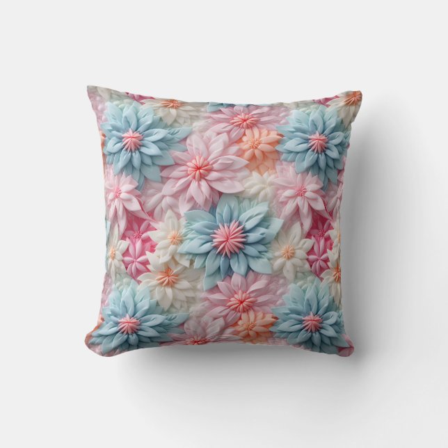 Cojín Decorativo Flores Pastel (Anverso)