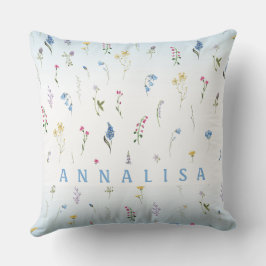 Cojín Decorativo Flores Pequeñas Flores Silvestres Repitiendo Patró