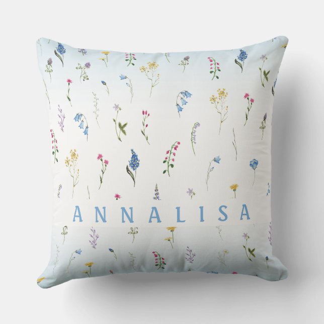 Cojín Decorativo Flores Pequeñas Flores Silvestres Repitiendo Patró (Reverso )